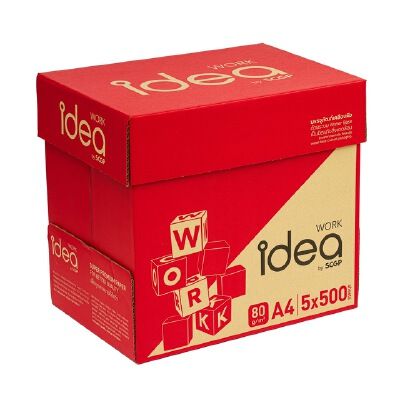 กระดาษถ่ายเอกสาร A4 80แกรม (แพ็ค5รีม) IDEA WORK