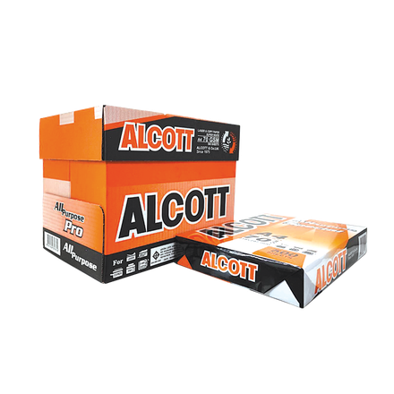 กระดาษถ่ายเอกสาร ขนาด A4 70 แกรม (แพ็ค 5 รีม/กล่อง) ALCOTT