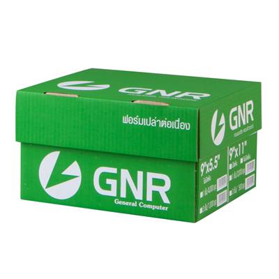 กระดาษต่อเนื่องเคมี ไม่มีเส้น ขนาด 9x11 นิ้ว 4 ชั้น แพ็ค 500 ชุด/กล่อง GNR