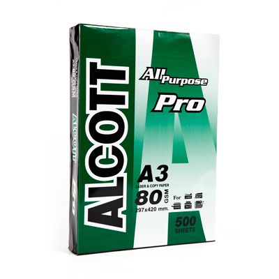 แอลคอทกระดาษถ่ายเอกสาร Copier Paper A3 80 แกรม (500แผ่น) ALCOTT